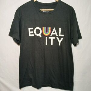 Equality Take Pride Black Short Sleeve Cotton Blend T-Shirt Men's‎ Small